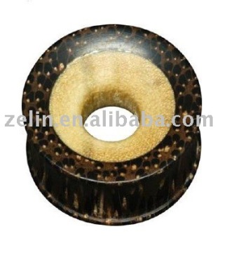 hollow core wood ear plug piercing jewelry