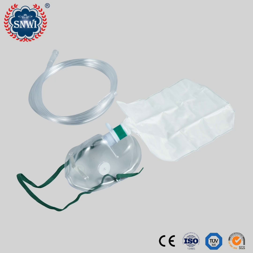 CE ISO Approved Medical PVC Oxygen Masks with Reservoir Bag