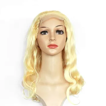 Wholesale OEM Blonde Color Wig 150% Density Brazilian Virgin Human Hair Frontal Wig 613# 4x4 Lace Closure Wig