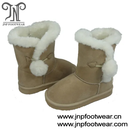 Suede winter sand cheap snow boots for children
