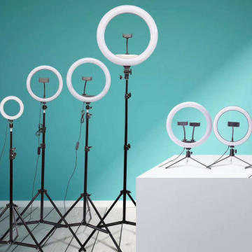 Professional 360 Rotation Selfie LED Ring Light with Tripod Stand for Phone - 10, 18, 24 Inch / 22 Pouces