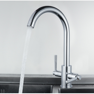 New style Chrome Double Handle Single Hole Brass kitchen faucets