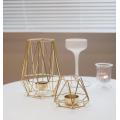 Gold Geometric Metal Tealight Candle Holders