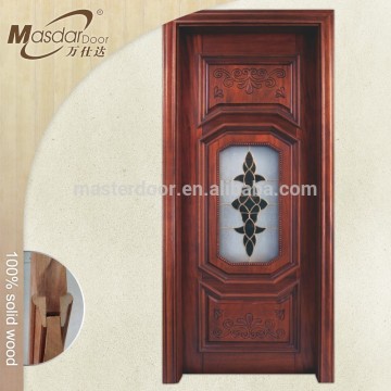 China modern solid wooden safety door designs for homes