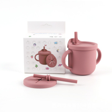 BPA Free 2-in-1 Cup with Lid and Straw - Wholesale Silicone Kids' Snack Container