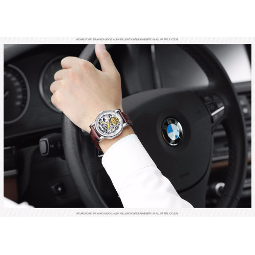 Mechanical leather watch custom with your logo