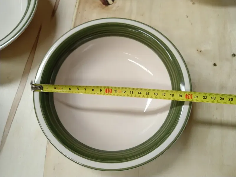 Green Ceramic Hand-Painted Bowls