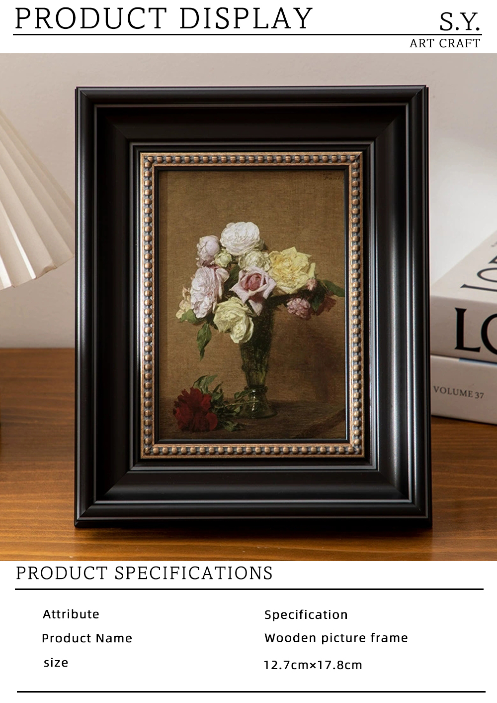 Elegant Black Tabletop Picture Frame X