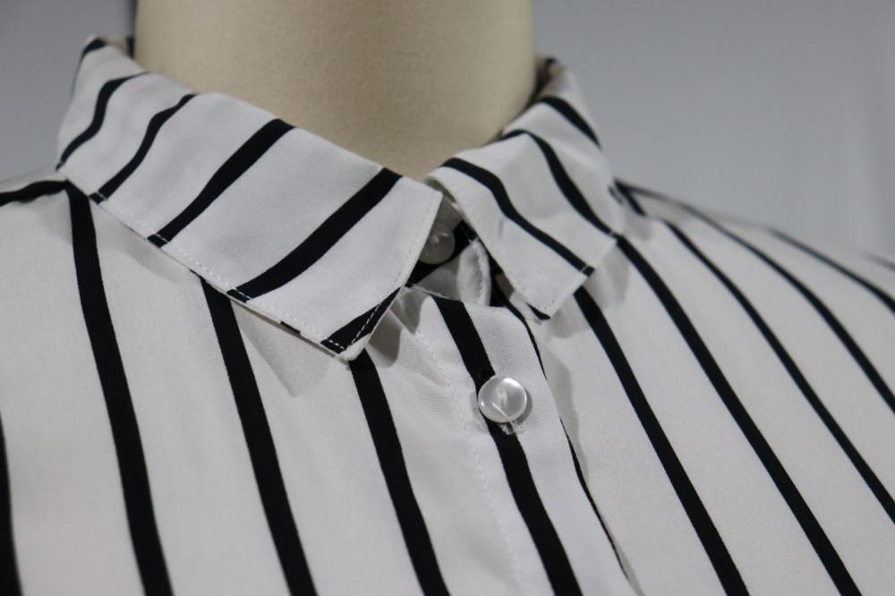 Printed Shirt With Long Sleeves And Standing Collar