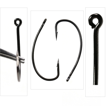 High Carbon Steel Matt Black Barbed Carp Fishing Hooks
