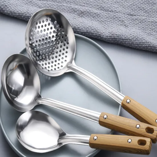 Wood Handle Stainless Steel Spatula