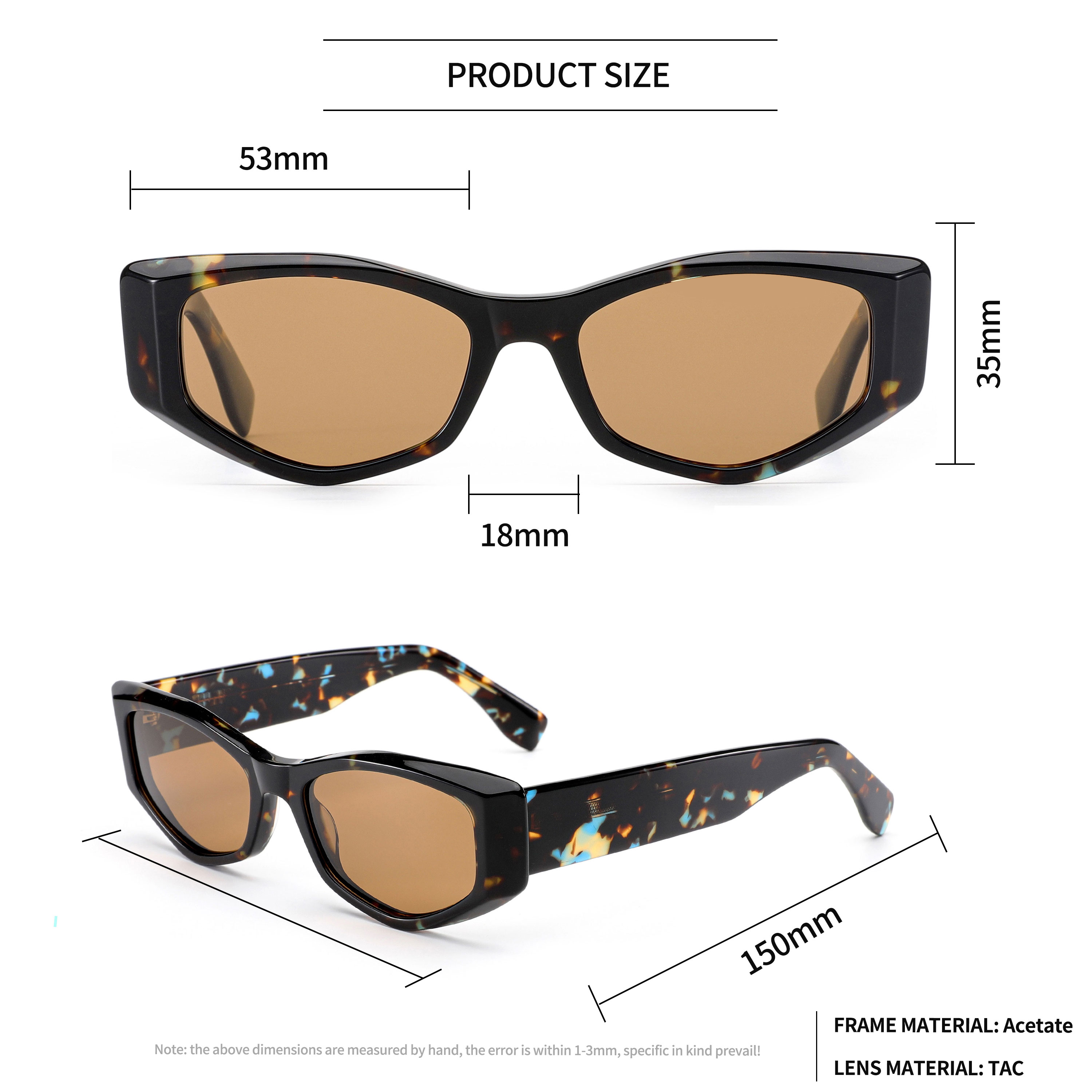 Custom Polarized Acetate Sunglasses Irregular Frame (1)