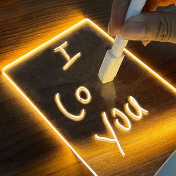 पेन के साथ पारदर्शी ऐक्रेलिक DIY एलईडी संदेश बोर्ड