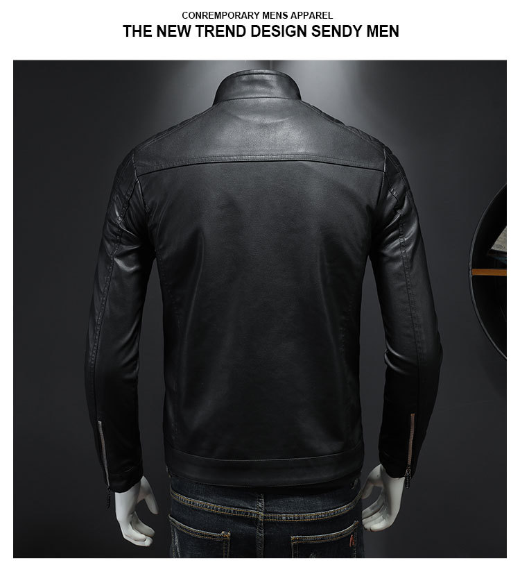 Mens Biker Artificial Fur Leather Jacket