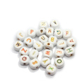 100pcs Zinc Alloy Letter Beads Double Face Flat Round Enamel Charms for DIY Pendants Bracelet Jewelry Making Accessories