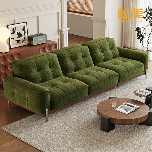 Модульный реконфигурируемый диван-букле лесно-зеленого цвета