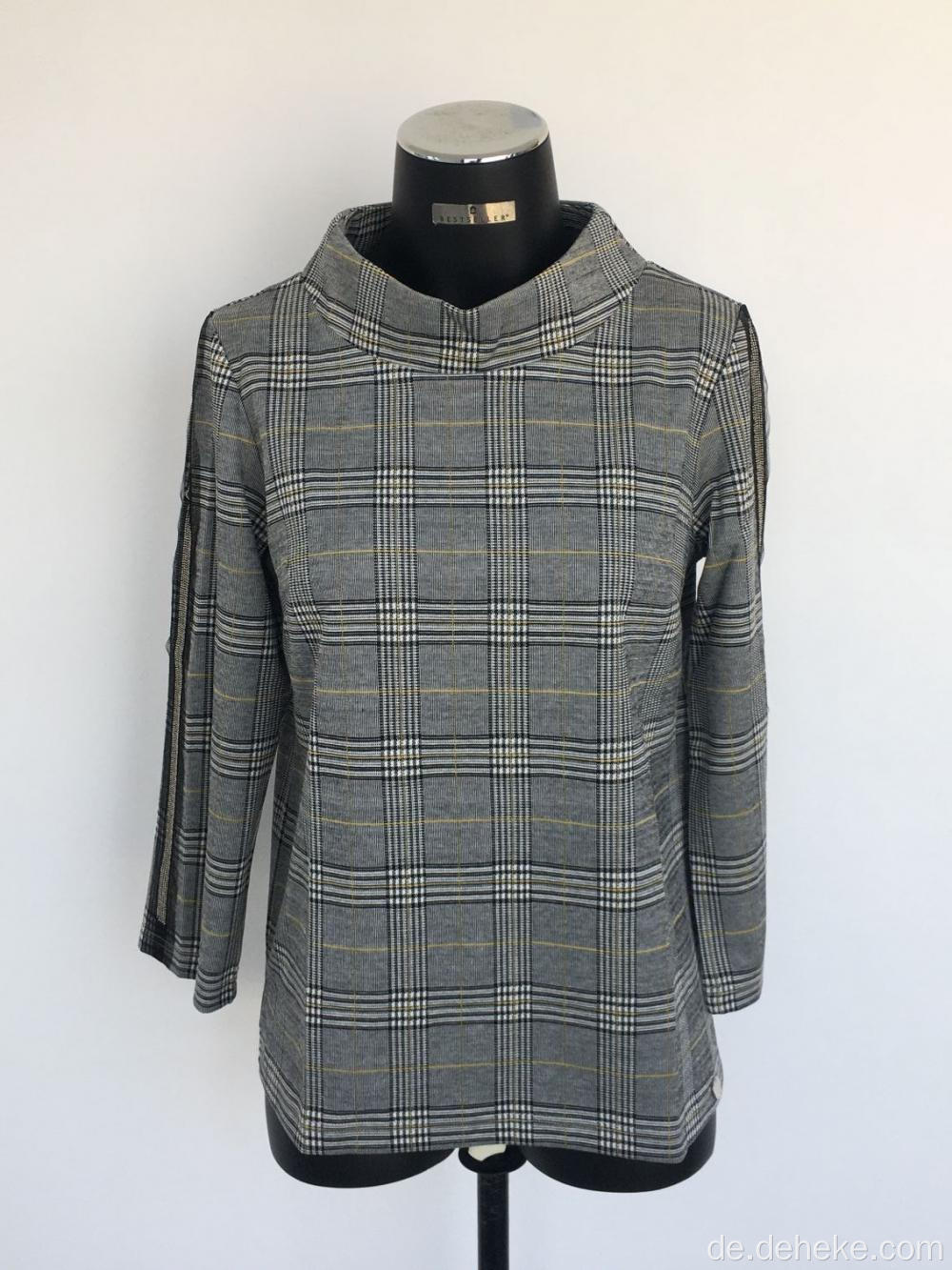 Perfekter gestrickter Jacquard Check Pullover