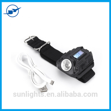 Rechargeable Portable LED Watch Flashlight Tactical R2 Wristlight Wrist Lighting Light Outdoor Camping Hunting Walk