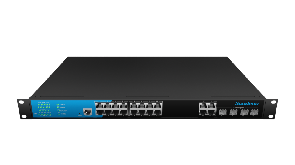 Switch administrado L2+ POE Gigabit 20 puertos