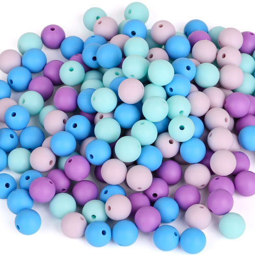 12mm round silicone loose teething beads