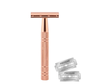 Premium Light Luxury Straight Razor with Double-Edge Blade and Aluminum Alloy Handle: A Stylish Safety Razor