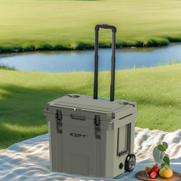 Top Selling 35QT Wheeled Rotomolded Camping Cooler Fishing Ice Chest