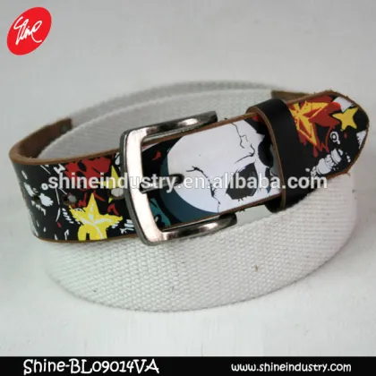Canvas skull printing casual belt