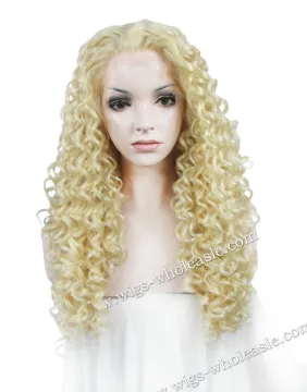 Stylish 613# Blonde Synthetic Curly Lace Front Wig