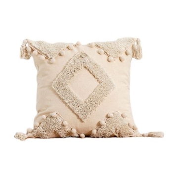 Stylish Luxury Boho Moroccan Nordic Braid Fringe Tufted Cotton Pillow Covers - Perfect for Sofa, Throw Pillows & Home Decor