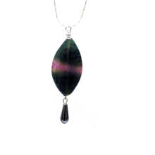 Natural Gemstone Agate Necklace with Silver Chain