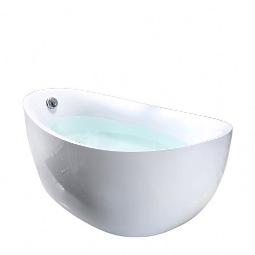 Acrylic Thin Edge White Small Oval Bathtub