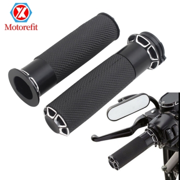 Black CNC Handle Cover 25mm Retro Glue for Harley Softail Sportster 1200