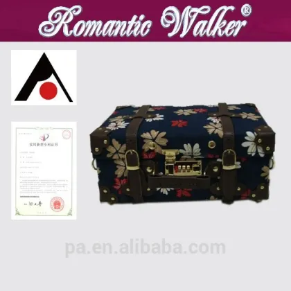 women vintage trolley luggage /trunk luggage with wheels / classical suitcase / trolley box/cosmetic box/made-up box