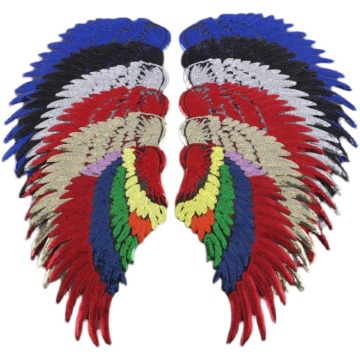 Customized Rainbow Color Wings Sequin Patches for Cloth Decoration