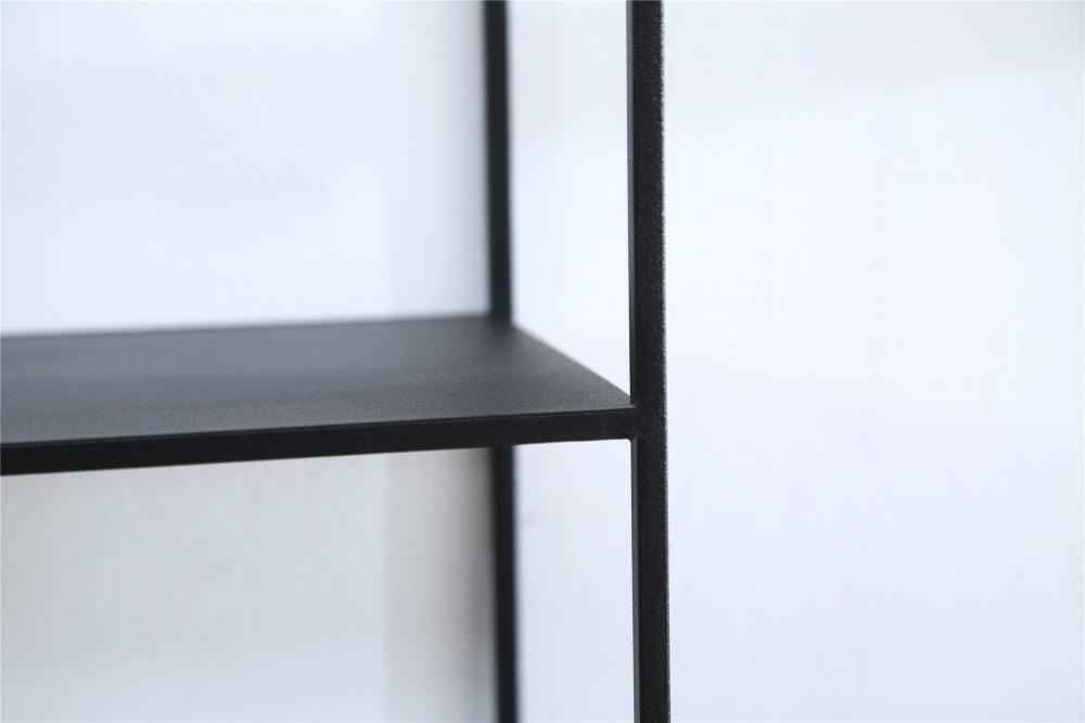 black wall shelves 