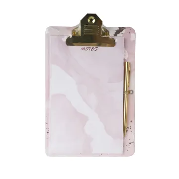 Customizable School A5 Gold Clipboard Notebook Set with Notepad and Pen: Personalize Your Stationery Today!