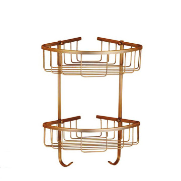 2-Layer Triangular Corner Shelf Rack - Wall-Mounted Kitchen and Bathroom Organizer