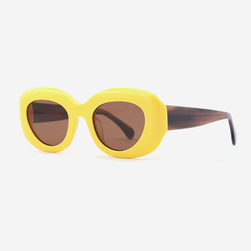 Dilated Round Acetate Unisex Sunglasses