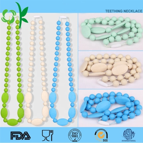 Collier de silicone sans BPA anneau de dentition pour bébé à mâcher