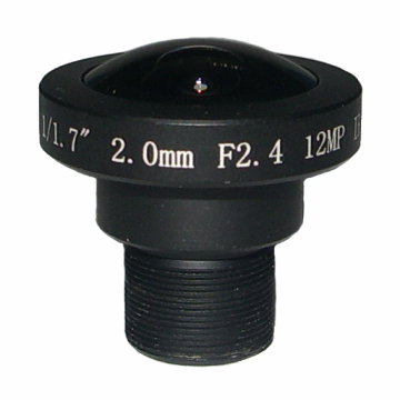 2024 High-Quality 1/1.7" 12MP 2.0mm 180 Degree Fisheye Lens with 5.6mm Image Circle