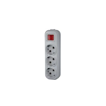 3 Way 3 Gang Reversible Safety Extension Sockets with Grounding Power Strip
