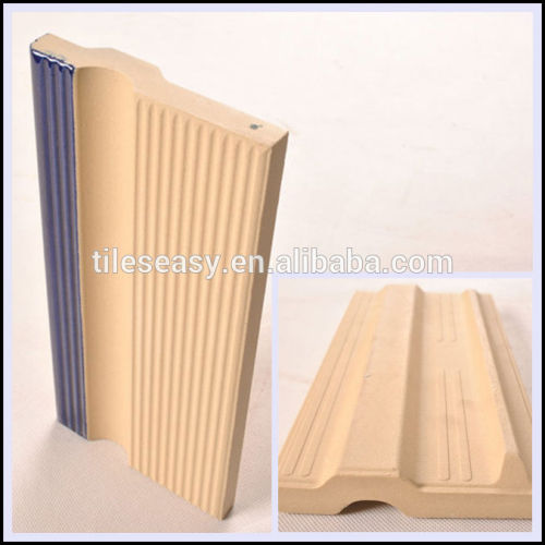 blue ceramic tile for swimming pool nosing