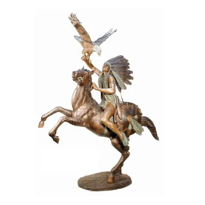 Cowboy bronze sculpture copper cheap Bronze Jockey & Horse Statue