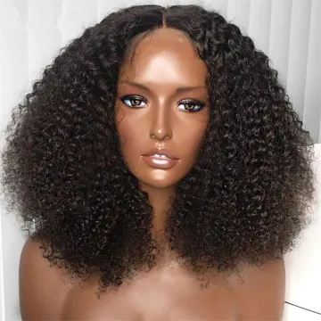Afro Kinky Curly Virgin Remy Human Hair Bob Wig For African American Black Women Dreadlock African Curly Fluffy Hair Wig