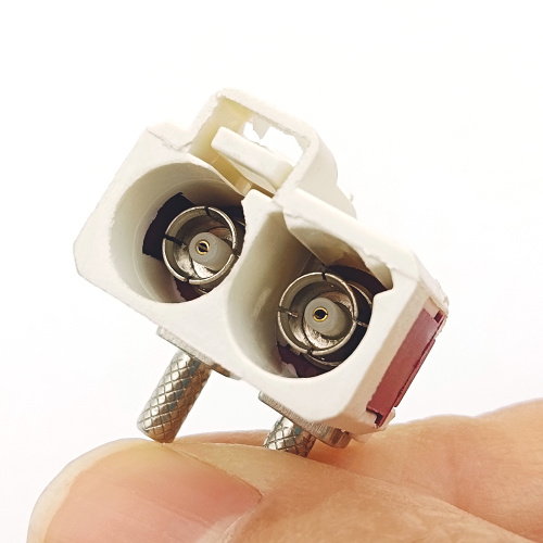 Right Angle Dual Fakra Female Coaxial Cable Connector