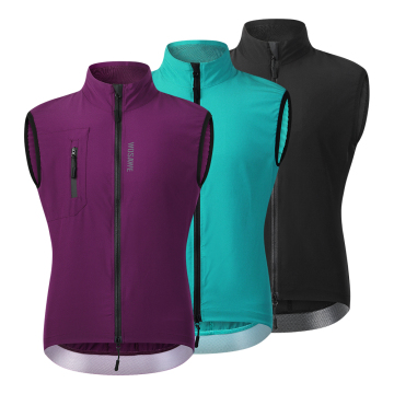 WOSAWE Men's Cycling Sleeveless Jacket - Windproof Breathable Mesh Vest with Reflective Design