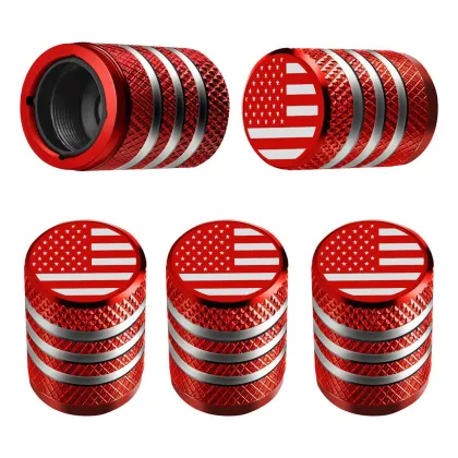 Universal Corrosion-Resistant American Flag Tire Valve Stem Caps and Covers for Car Tires
