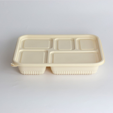 Biodegradable Corn Starch Plastic Box - 3 Containers 4 Compartments for Western Lunch