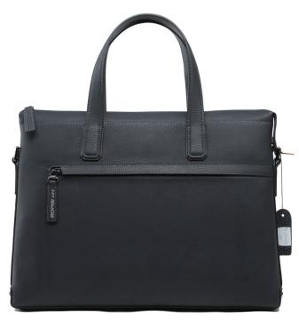 Blue Genuine Leather Men Briefcase