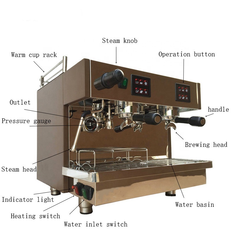 Semi-Automatic Espresso Machine with Double Group